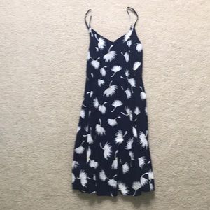 Dandelion print navy dress
